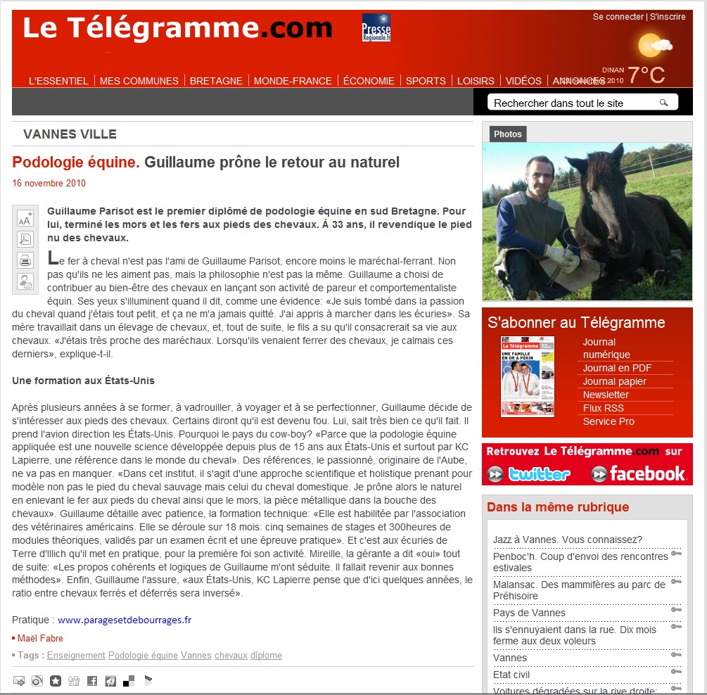 article télégramme internet
